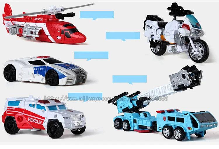 Haizhixing 5 IN 1 Transformation Robot Car Toys Anime Devastator Aircraft Tank Model KO Boys Truck Collection Kid Adult Gift - NTKSTORE