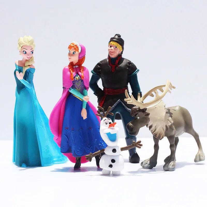 5pcs/Set Frozen The Snow Queen Princess Anna Elsa Action Figure Kristoff Sven Olaf PVC Model Dolls Collection Birthday Gift Toys - NTKSTORE