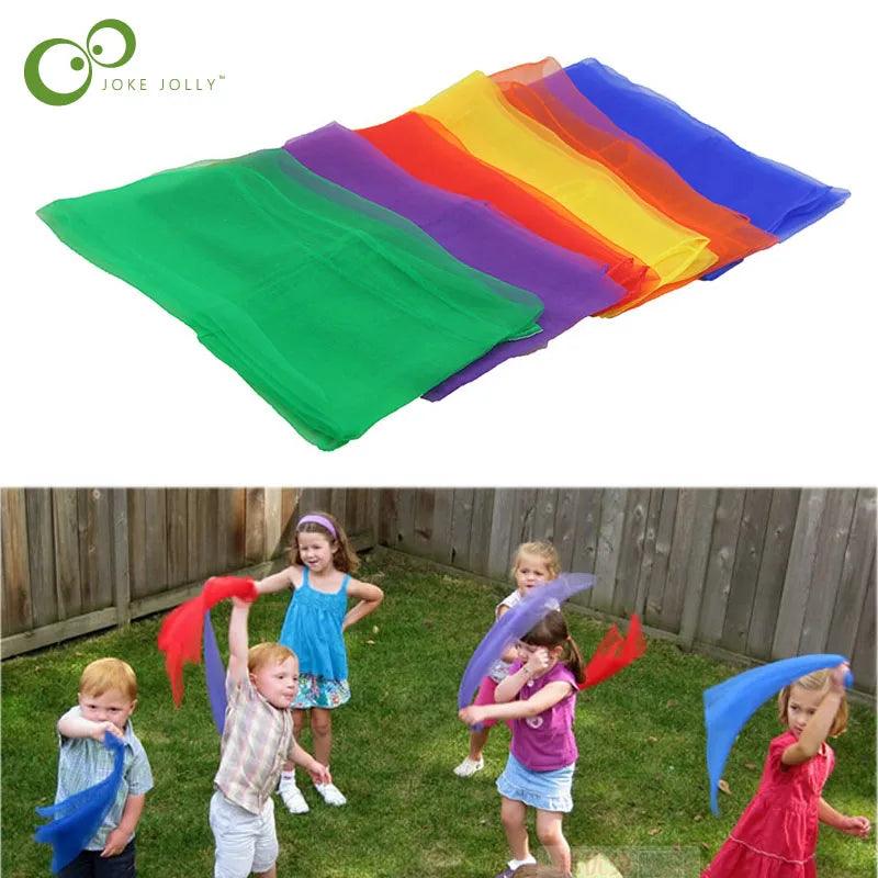 6 colors Children gymnastics scarves for outdoor game toys/ Kids Child parent interactive handkerchief educational toys GYH - NTKSTORE