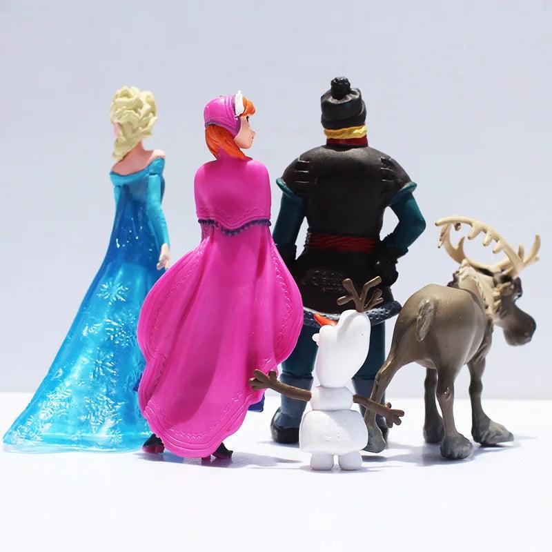 5pcs/Set Frozen The Snow Queen Princess Anna Elsa Action Figure Kristoff Sven Olaf PVC Model Dolls Collection Birthday Gift Toys - NTKSTORE