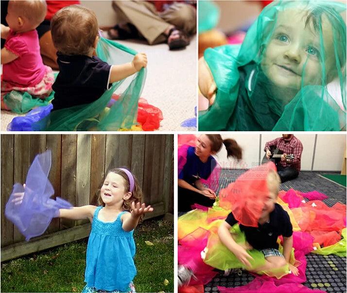 6 colors Children gymnastics scarves for outdoor game toys/ Kids Child parent interactive handkerchief educational toys GYH - NTKSTORE