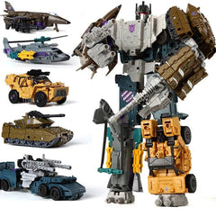 Haizhixing 5 IN 1 Transformation Robot Car Toys Anime Devastator Aircraft Tank Model KO Boys Truck Collection Kid Adult Gift - NTKSTORE