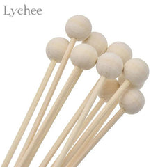 Lychee Life 10pcs Wood Ball For Fragrance Diffuser Aromatherapy Rattan Reed Sticks DIY Home Decoration - NTKSTORE