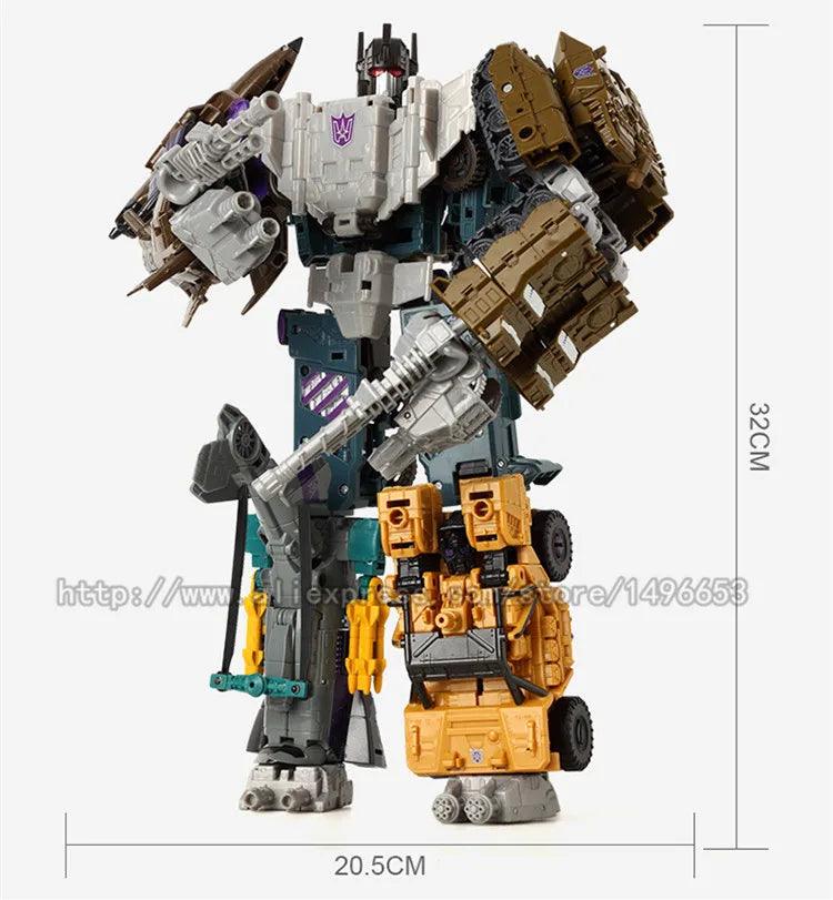 Haizhixing 5 IN 1 Transformation Robot Car Toys Anime Devastator Aircraft Tank Model KO Boys Truck Collection Kid Adult Gift - NTKSTORE