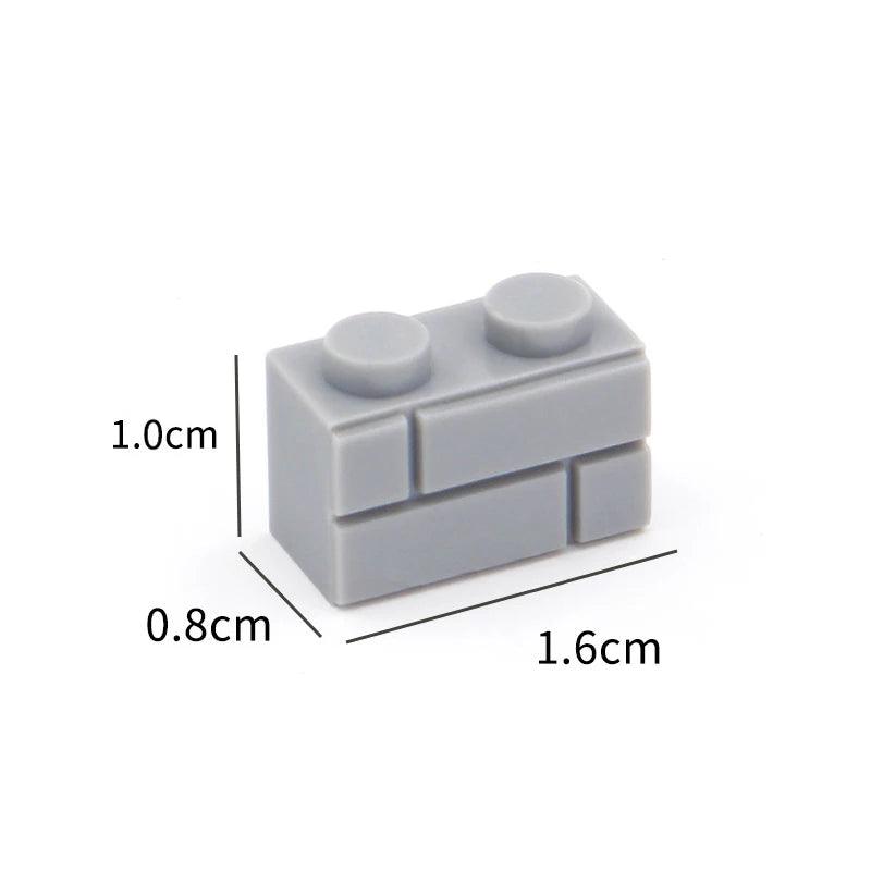 DIY Building Blocks Wall Figures Bricks 1x2 Dots 50/100PCS Educational Creative Toys for Children Size Compatible With 98283 - NTKSTORE