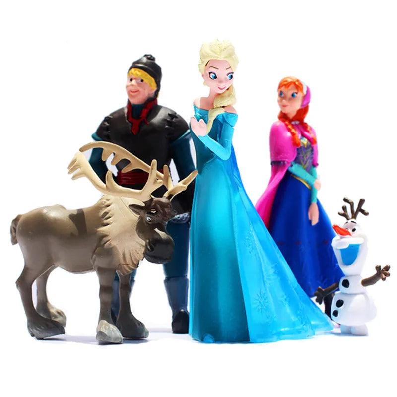 5pcs/Set Frozen The Snow Queen Princess Anna Elsa Action Figure Kristoff Sven Olaf PVC Model Dolls Collection Birthday Gift Toys - NTKSTORE