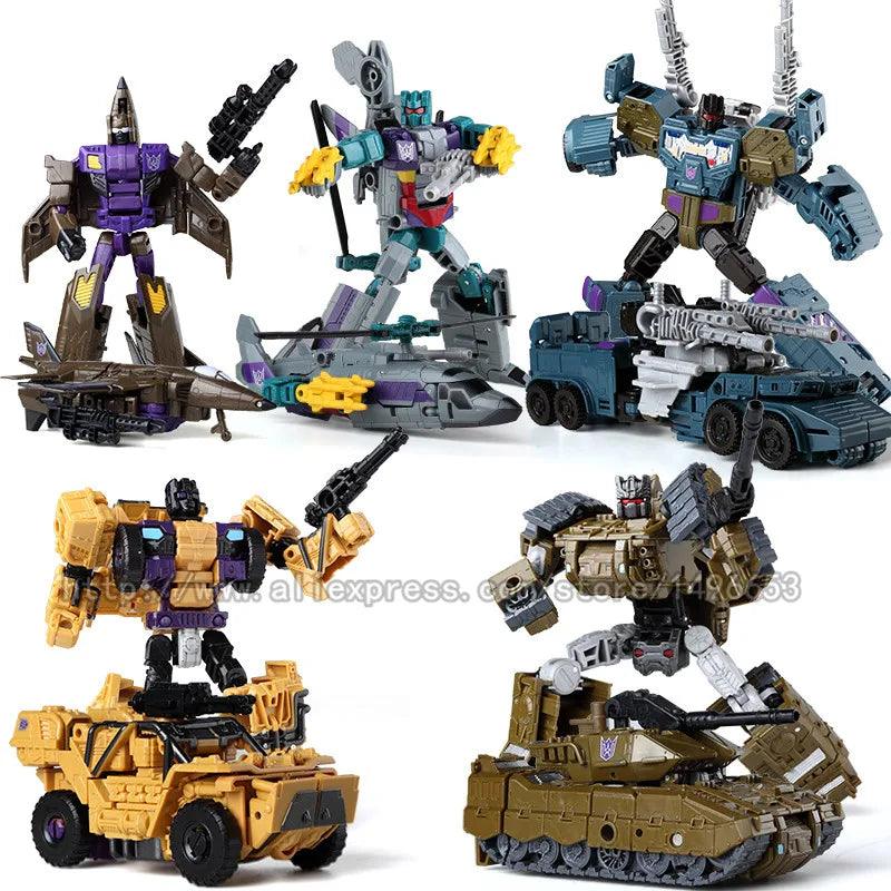 Haizhixing 5 IN 1 Transformation Robot Car Toys Anime Devastator Aircraft Tank Model KO Boys Truck Collection Kid Adult Gift - NTKSTORE