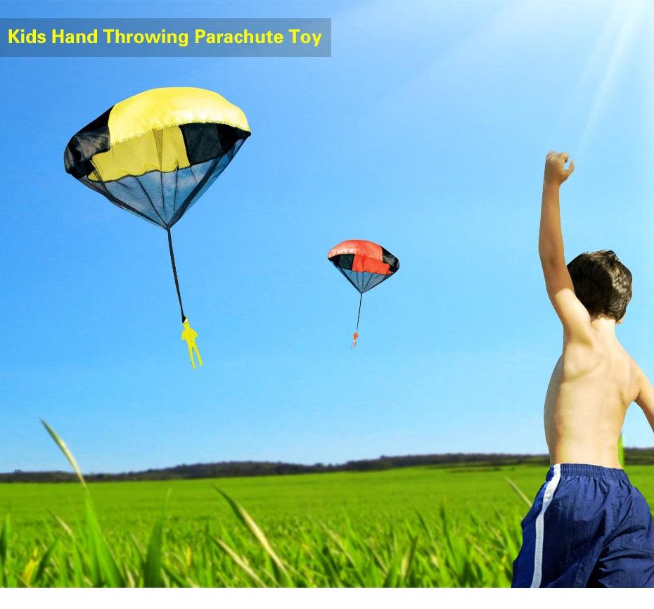 5Set Kids Hand Throwing Parachute Toy For Children's Educational Parachute With Figure Soldier Outdoor Fun Sports Play Game - NTKSTORE