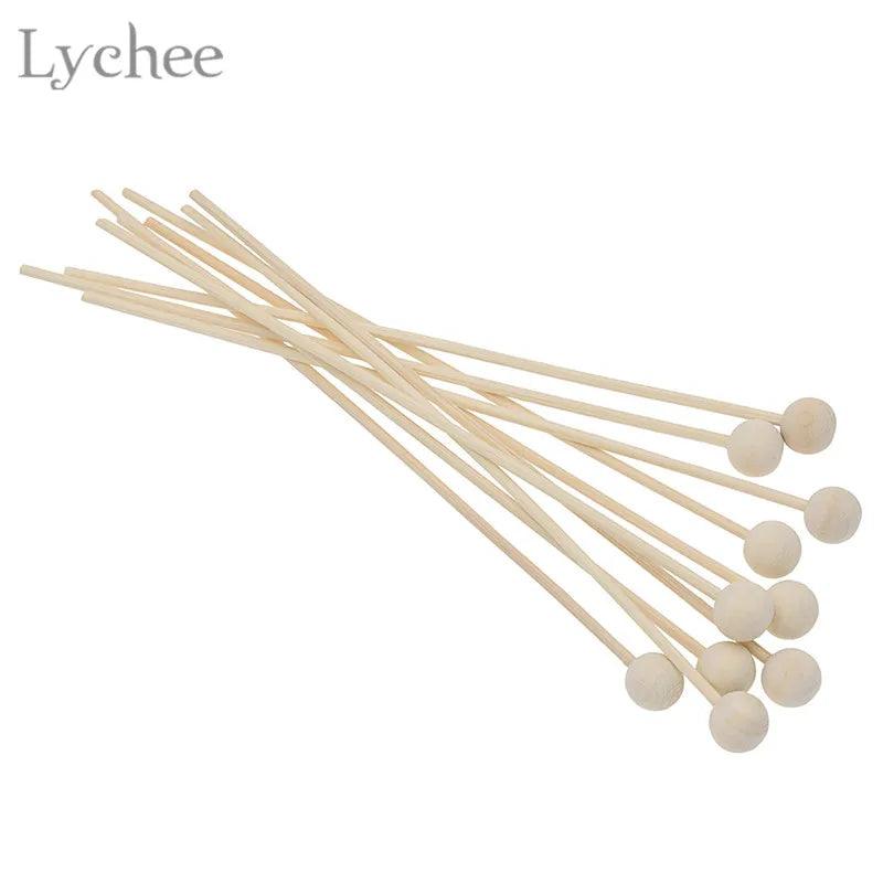 Lychee Life 10pcs Wood Ball For Fragrance Diffuser Aromatherapy Rattan Reed Sticks DIY Home Decoration - NTKSTORE