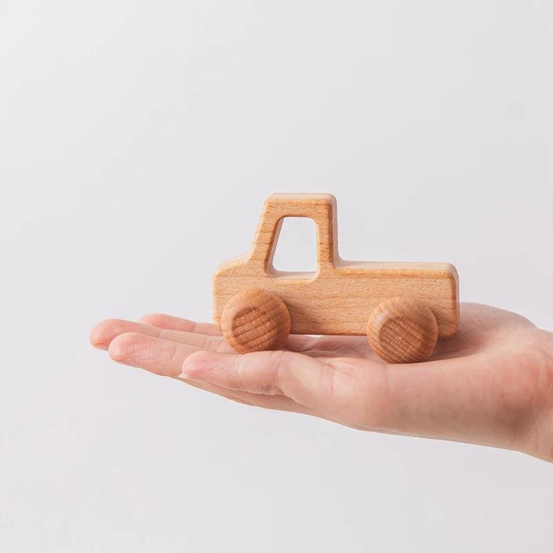 Baby Wooden Trailer Car Toys Rainbow Stacking Balance Blocks Animal Traction Car Star Moon Slider Beads For Kids Montessori Toys - NTKSTORE