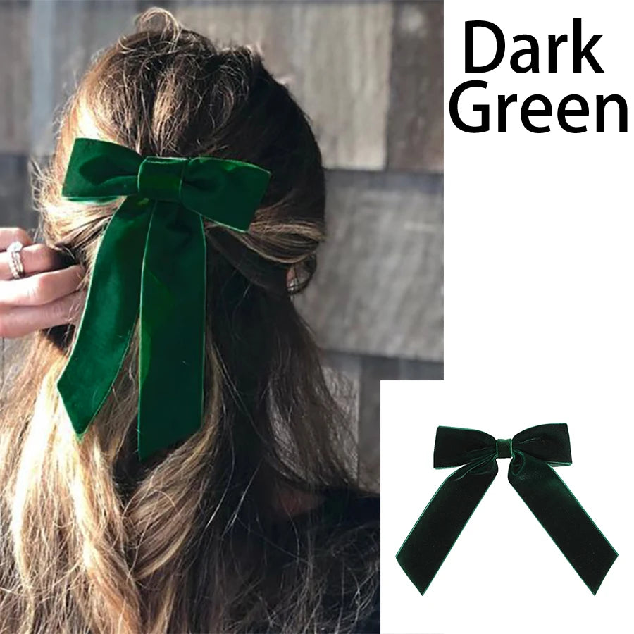 Haimeikang Bow Hair Clip Black Velvet Hair Bows Hairpins Women Elegant Barrette Girls Bowknot Hair Accessories - NTKSTORE