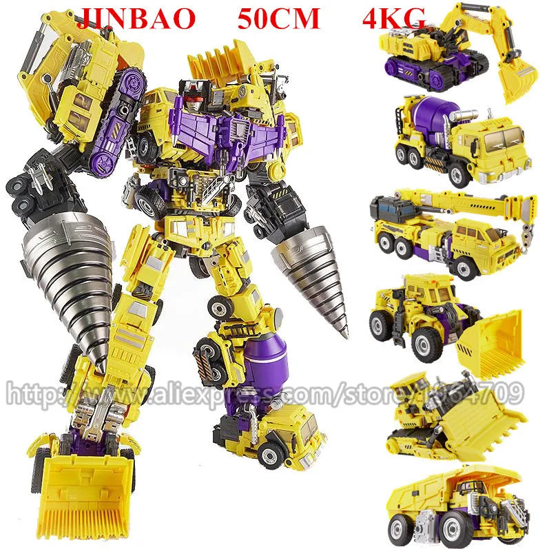 Jinbao 5 In 1 45 cm Big Transformation Predaking Toys Anime Devastator KO G1 Robot Action Figure Model Boy Children Kid Gift - NTKSTORE