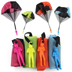 5Set Kids Hand Throwing Parachute Toy For Children's Educational Parachute With Figure Soldier Outdoor Fun Sports Play Game - NTKSTORE