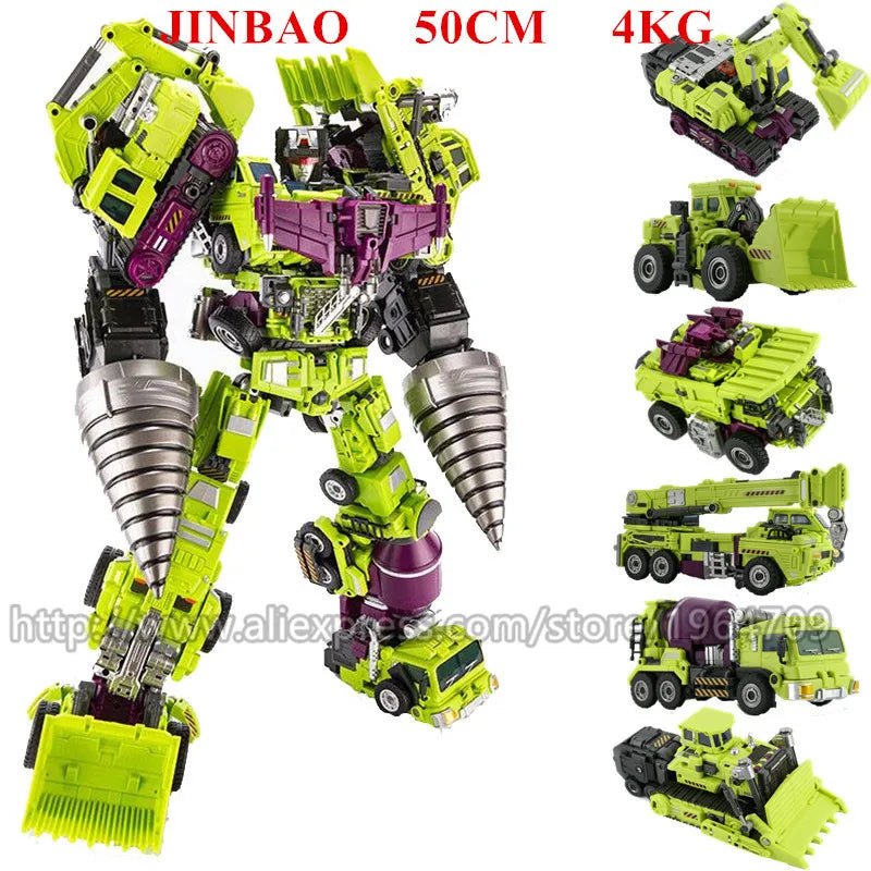 Jinbao 5 In 1 45 cm Big Transformation Predaking Toys Anime Devastator KO G1 Robot Action Figure Model Boy Children Kid Gift - NTKSTORE