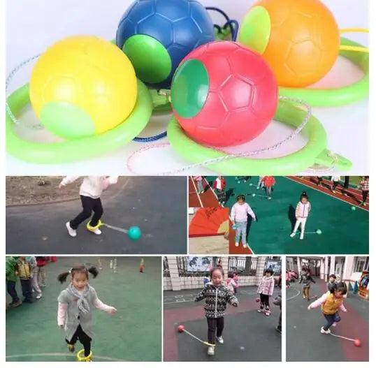 1PC Skip Ball Outdoor Fun Toy Ball Classical Skipping Toy Exercise coordination and balance hop jump playground may toy ball - NTKSTORE