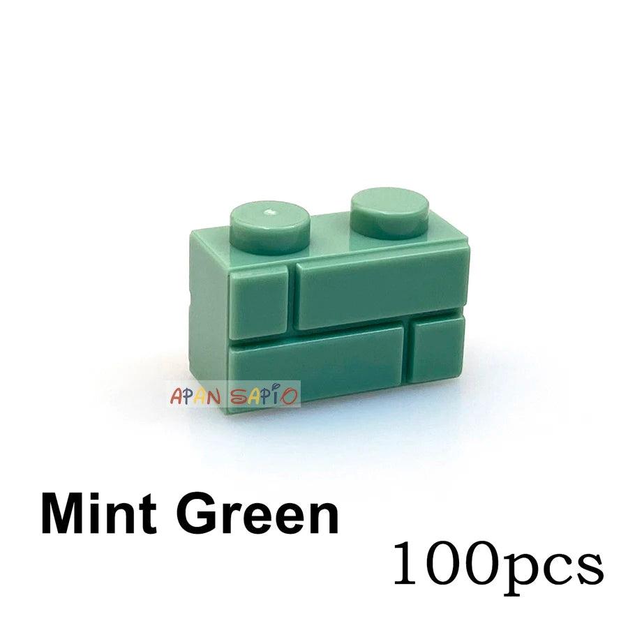 DIY Building Blocks Wall Figures Bricks 1x2 Dots 50/100PCS Educational Creative Toys for Children Size Compatible With 98283 - NTKSTORE