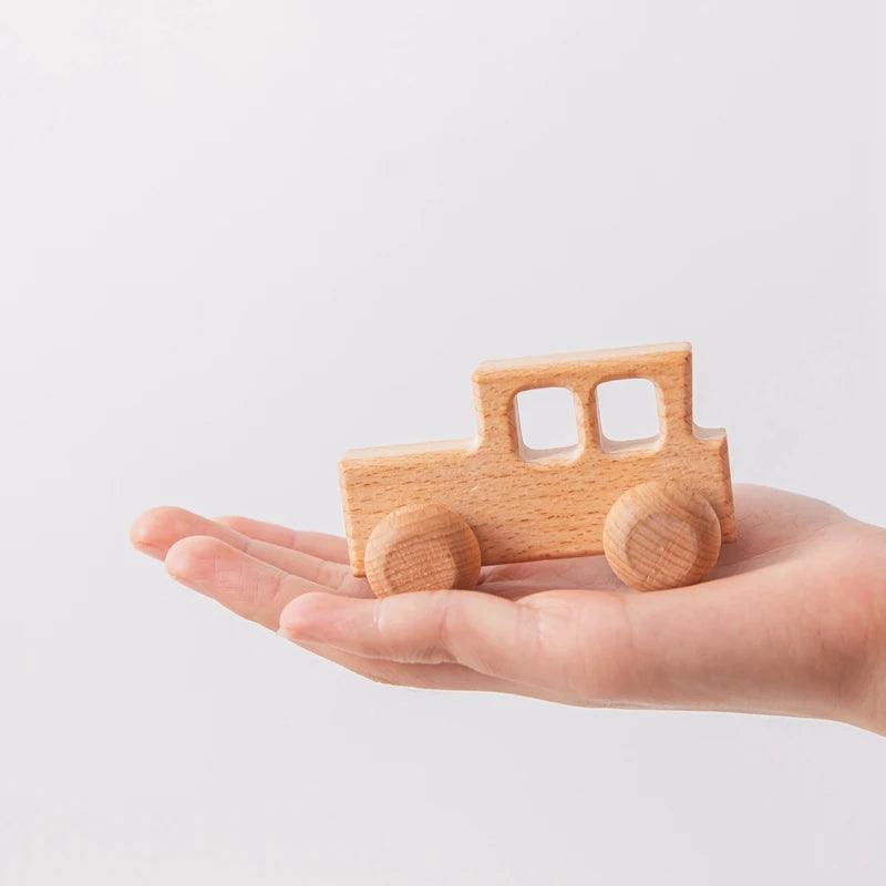 Baby Wooden Trailer Car Toys Rainbow Stacking Balance Blocks Animal Traction Car Star Moon Slider Beads For Kids Montessori Toys - NTKSTORE