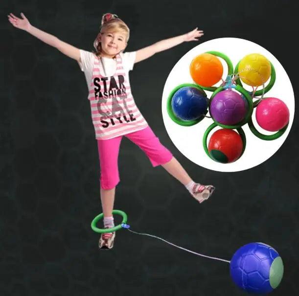 1PC Skip Ball Outdoor Fun Toy Ball Classical Skipping Toy Exercise coordination and balance hop jump playground may toy ball - NTKSTORE