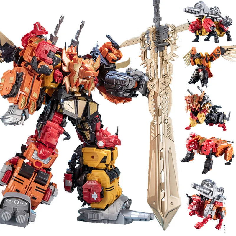 Jinbao 5 In 1 45 cm Big Transformation Predaking Toys Anime Devastator KO G1 Robot Action Figure Model Boy Children Kid Gift - NTKSTORE