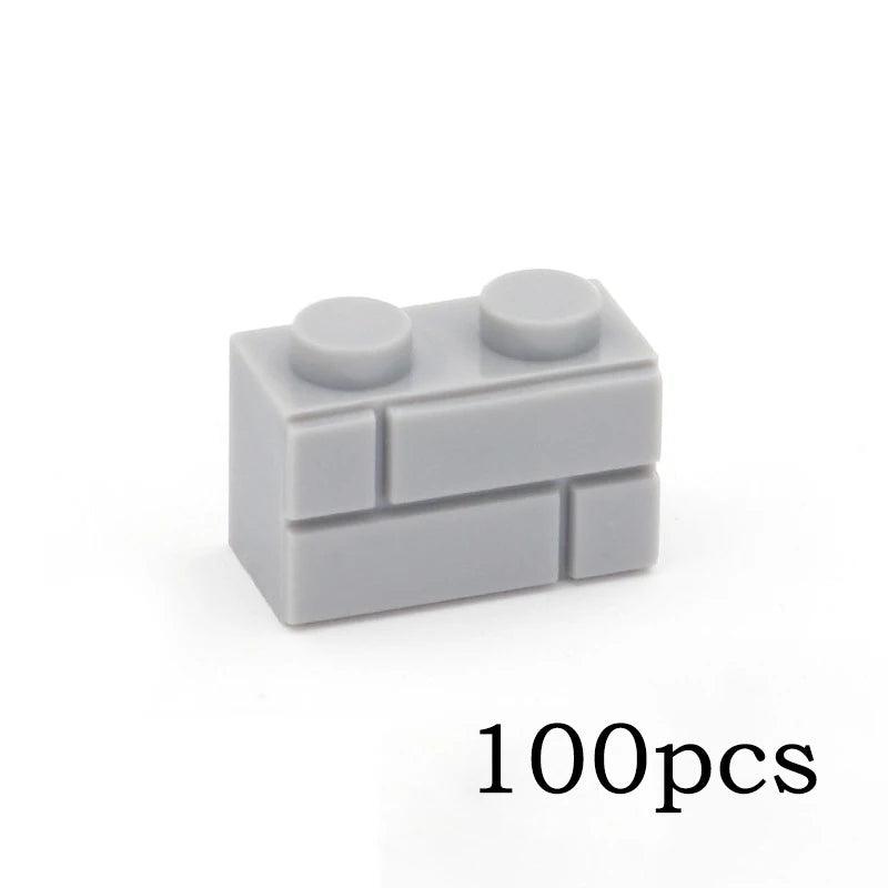 DIY Building Blocks Wall Figures Bricks 1x2 Dots 50/100PCS Educational Creative Toys for Children Size Compatible With 98283 - NTKSTORE