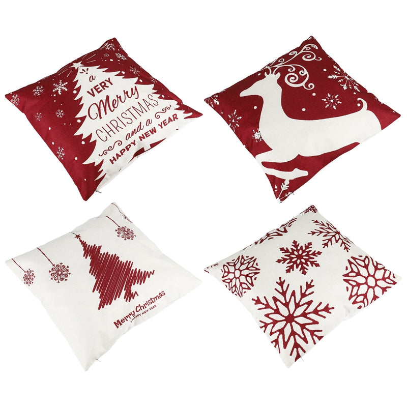 Christmas Pillow Covers 18X18 Set of 4, Decor for Home,Xmas Decorations Throw Cushion Case for Home