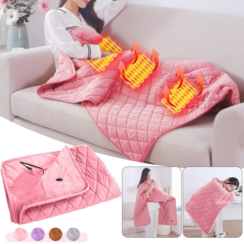 Blanket Powered By Power Bank Winter Bed Warmer USB Heated Blankets Body Thicker Heater Bed Warmer Machine Light Grey-B