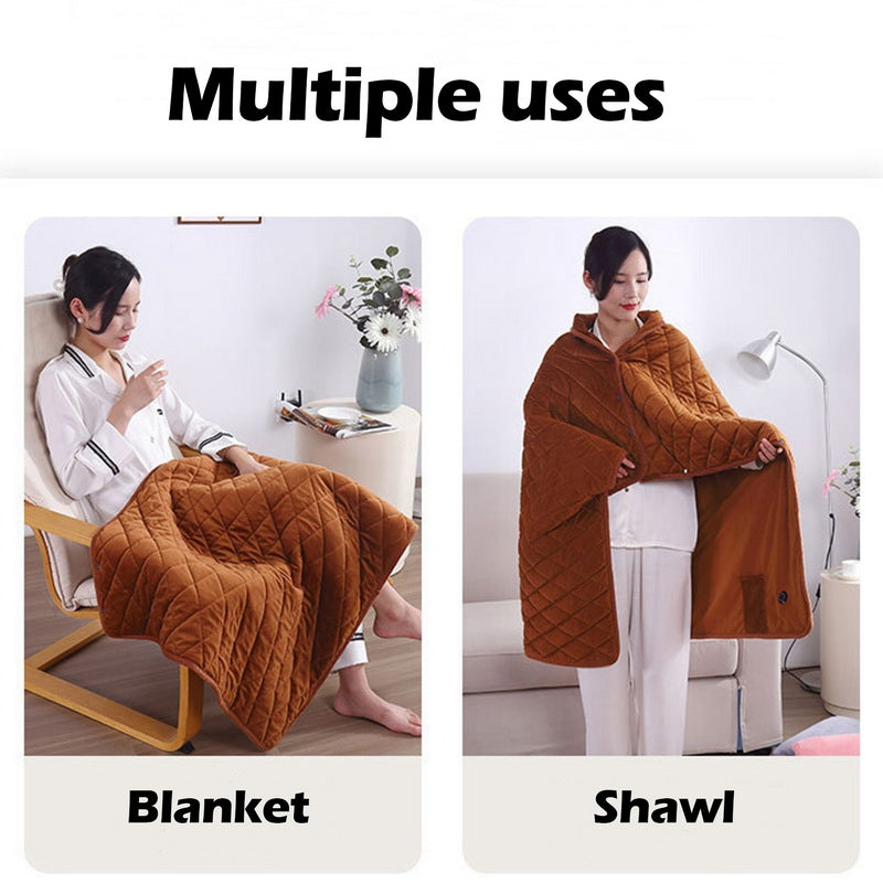 Blanket Powered By Power Bank Winter Bed Warmer USB Heated Blankets Body Thicker Heater Bed Warmer Machine Light Grey-B