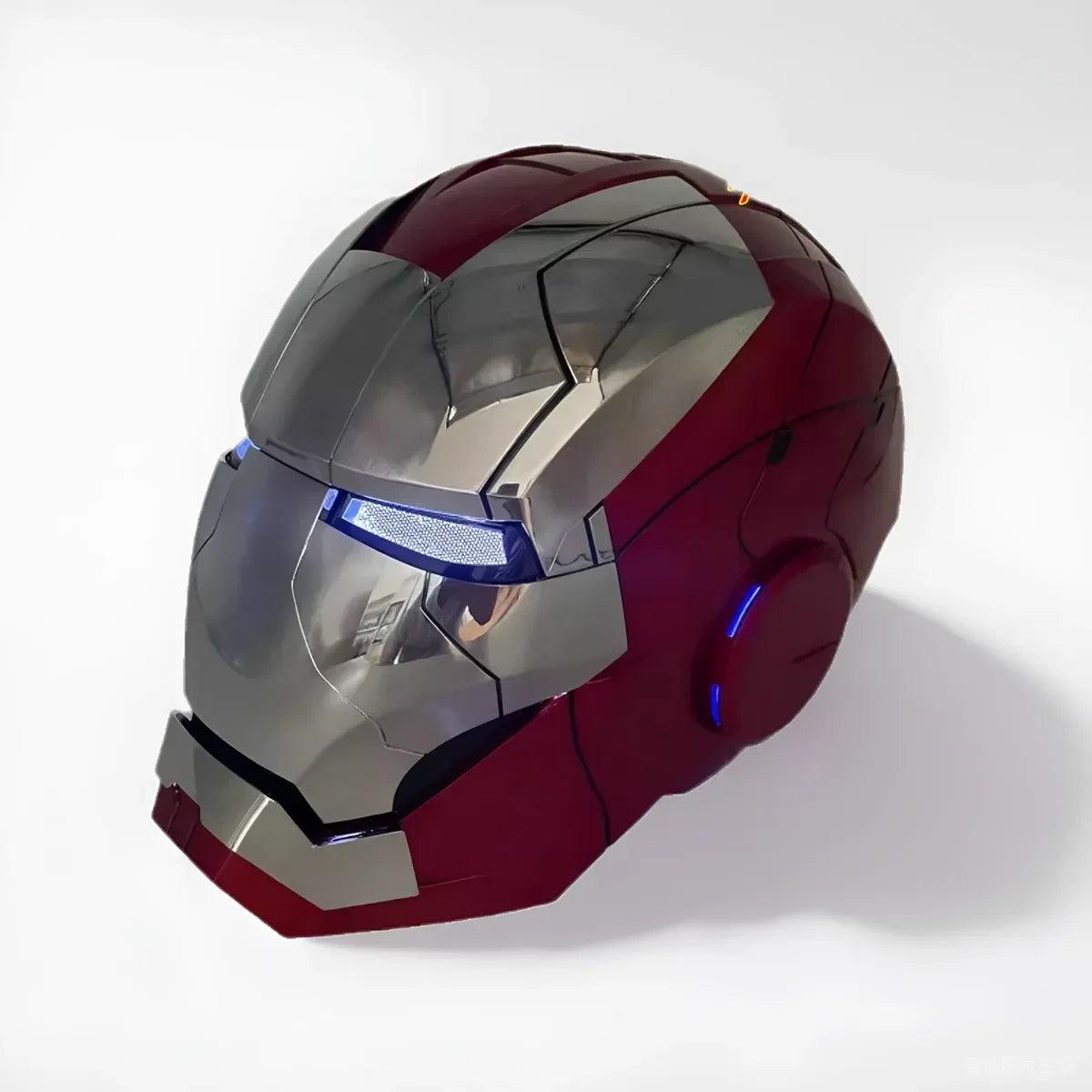 Iron Man Hot Toys Mk5 Autoking 1/1helmet Remote And Voice Control Iron Man Automatic Helmet Mask With Led Light Boy Gift Present - NTKSTORE