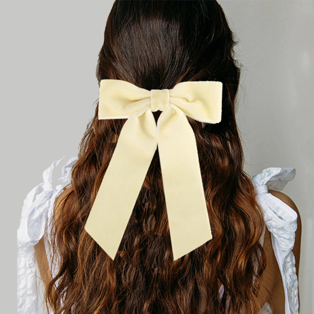 Haimeikang Bow Hair Clip Black Velvet Hair Bows Hairpins Women Elegant Barrette Girls Bowknot Hair Accessories - NTKSTORE