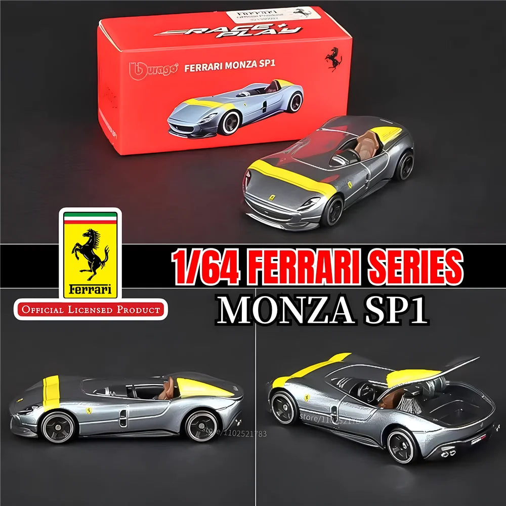 Bburago 1:64 Ferrari SF90 Stradale Replica Car Model, Scale F40 F50 458 488 Enzo Laferrari Diecast Miniature Art Kid Boy Toy - NTKSTORE