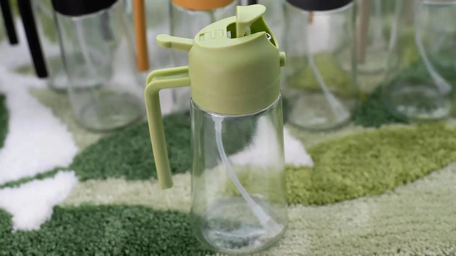 2in1 500ml Glass Spray Oil Sprayer Bottle Spray Oil Dispenser Oil Jar Cruet BBQ Kitchen Baking Roasting Picnic Kitchen Tool - NTKSTORE