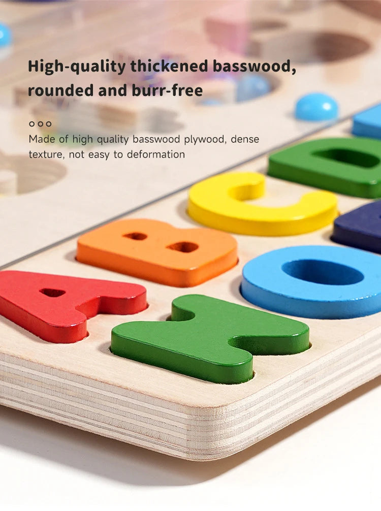 Montessori Wooden Toys Preschool Children Delight Puzzles Games Toys Early Educational Colors Numbers Shape Matching Toys Gifts