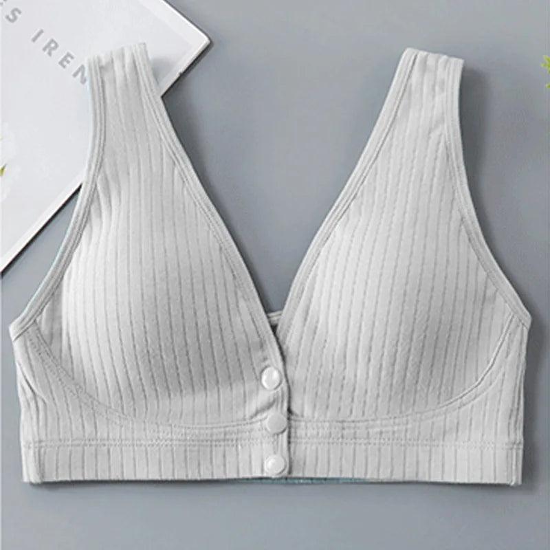 Female Mom Nursing Bra Cotton Maternity Thin Women Breastfeeding Underwear Front Open Buckle Breathable Ladies Women Brassiere - NTKSTORE