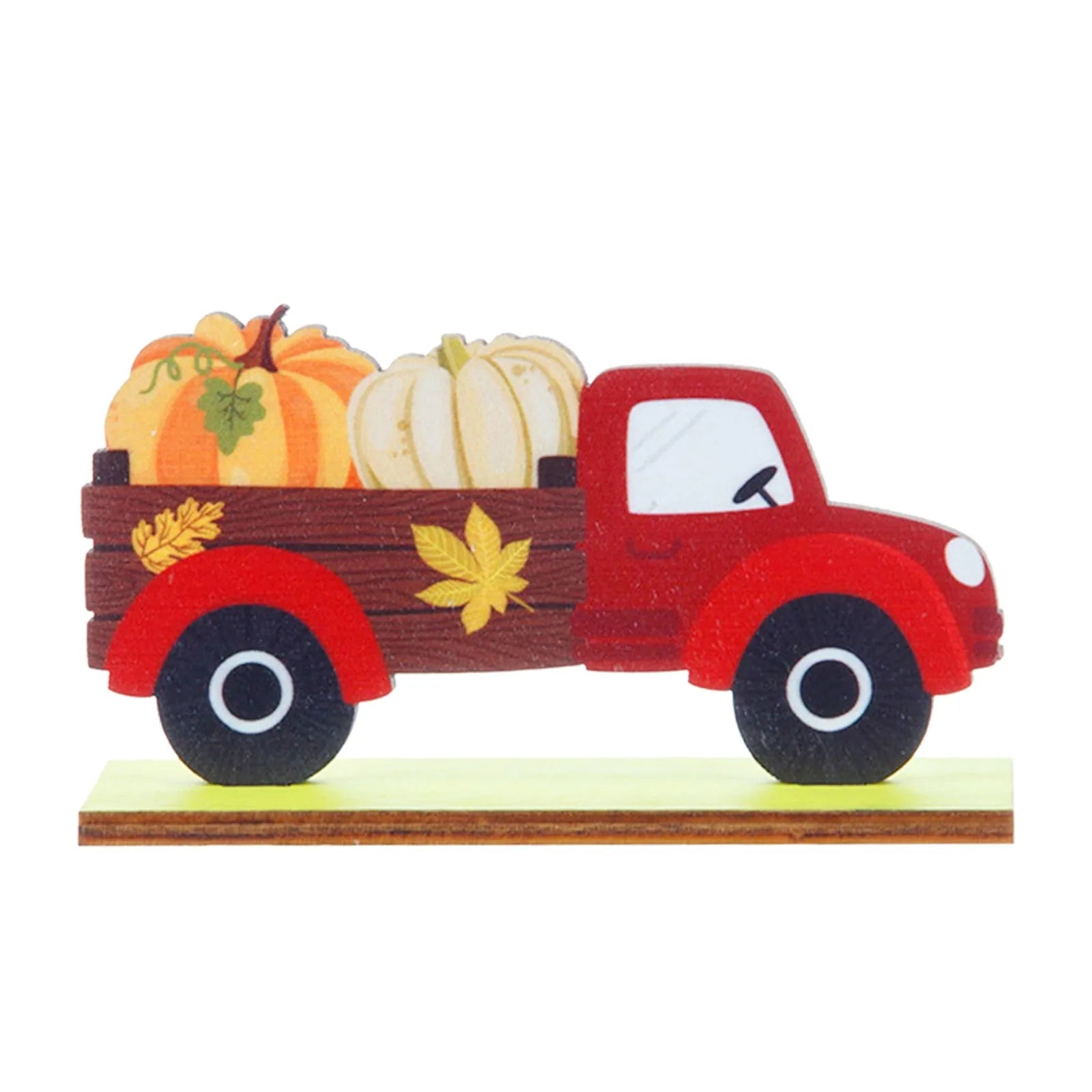 1pc Car Shape Desktop Ornament Thanksgiving Wooden Pumpkin Crafts Props Decoration Autumn Festival Car Wooden Decoration L5 - NTKSTORE