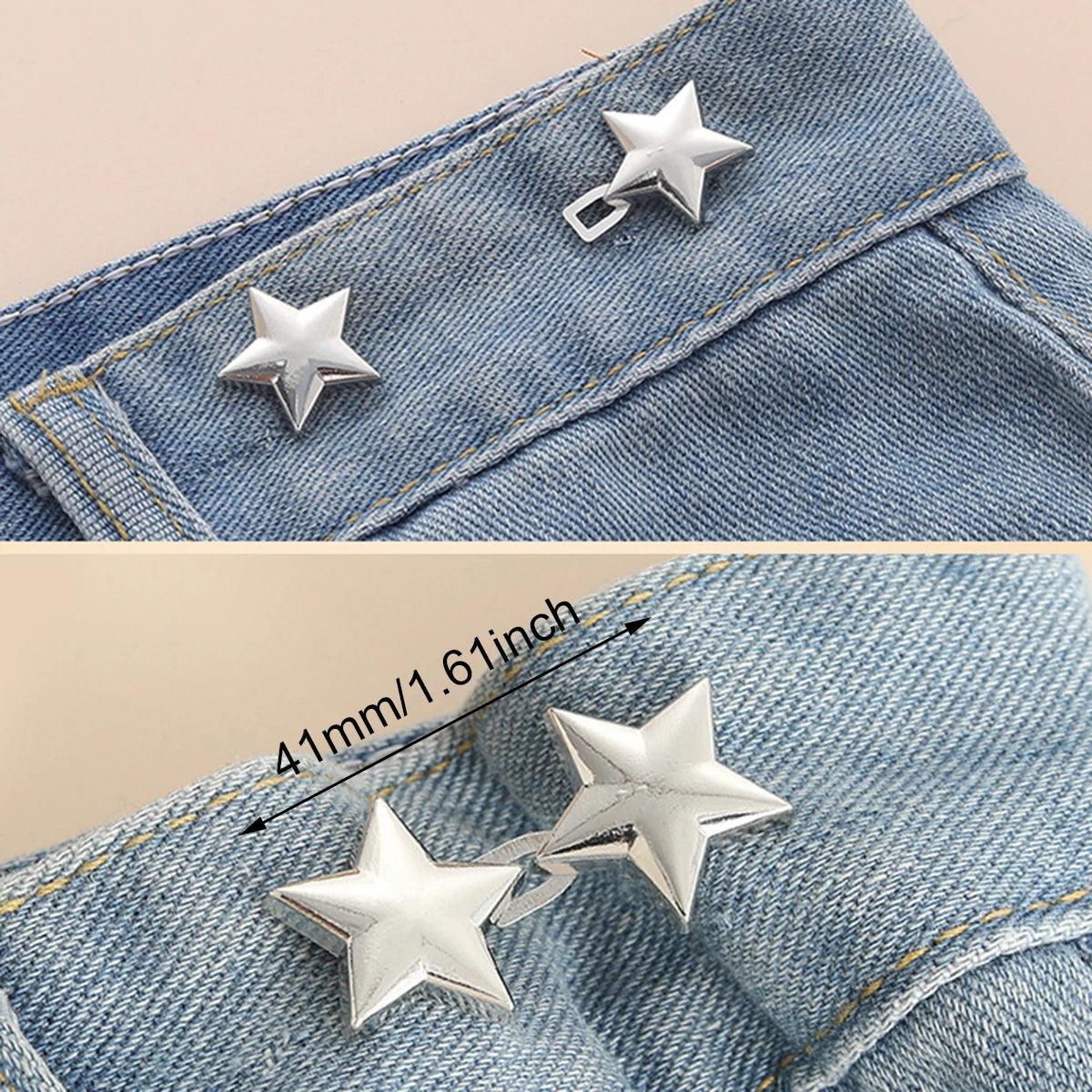 1Pcs Adjustable Clips for Pants Fastener Pants Pin Retractable Button Loose Button for Waist for Jeans Perfect Fit Reduce Waist - NTKSTORE