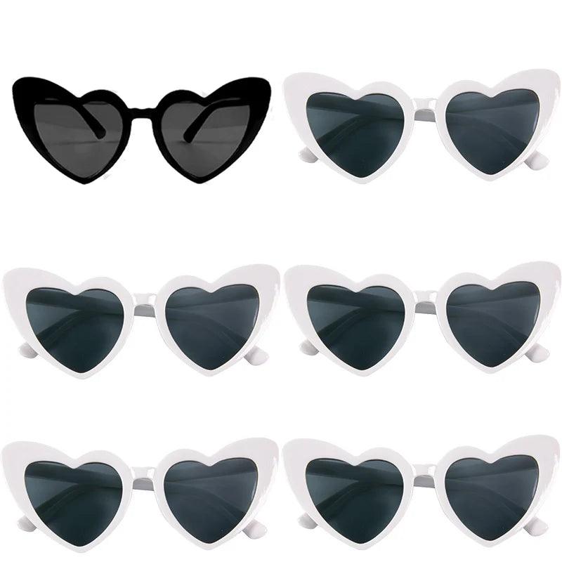 Heart Shaped Sunglasses for Women Retro Cat Eye Sunglasses Wedding Engagement Decoration Shopping Traveling Party Accessories - NTKSTORE