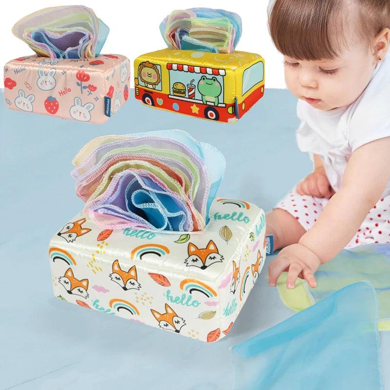 Montessori Toy Baby Tissue Box Sensory Toy Montessori Development Baby Toy Newborn Kids Learning Education Toy for Children - NTKSTORE