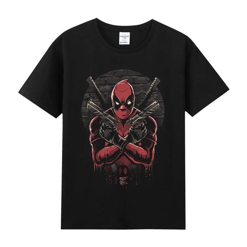 Cotton Crew Neck Short-sleeved Women T-shirt Half-sleeved Male Summer Marvel Hero Deadpool Deadpool Maternity Clothes - NTKSTORE