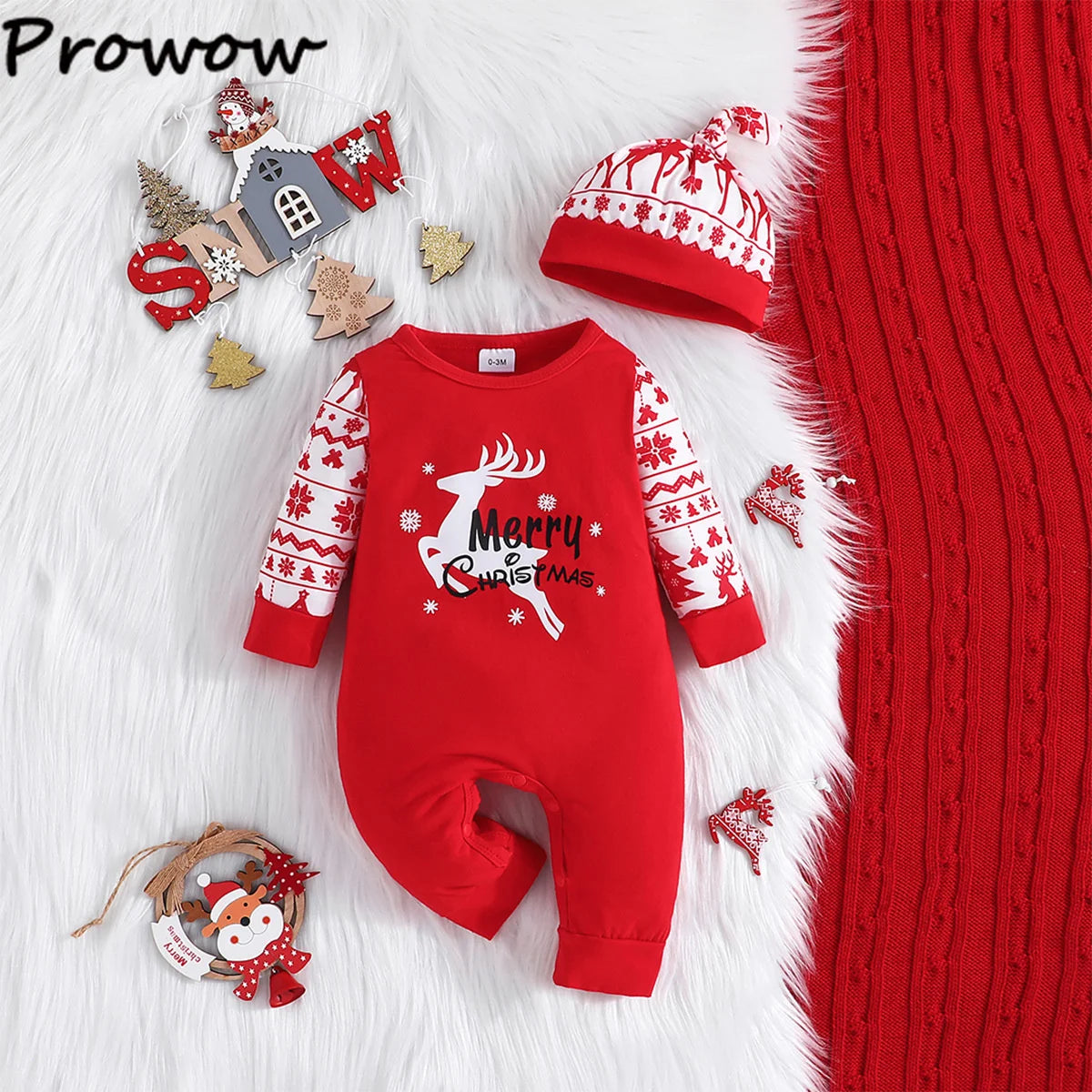 Prowow My First Christmas Baby Romper Green Xmas Tree Bodysuit For Infants Newborns 2024 New Year Baby Costume