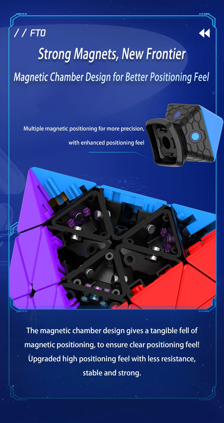 [ECube] Diansheng FTO Magnetic Cube Galaxy Cluster Face Turning Octahedron Magnetic Magic Speed Educational Puzzle Toy Gift - NTKSTORE