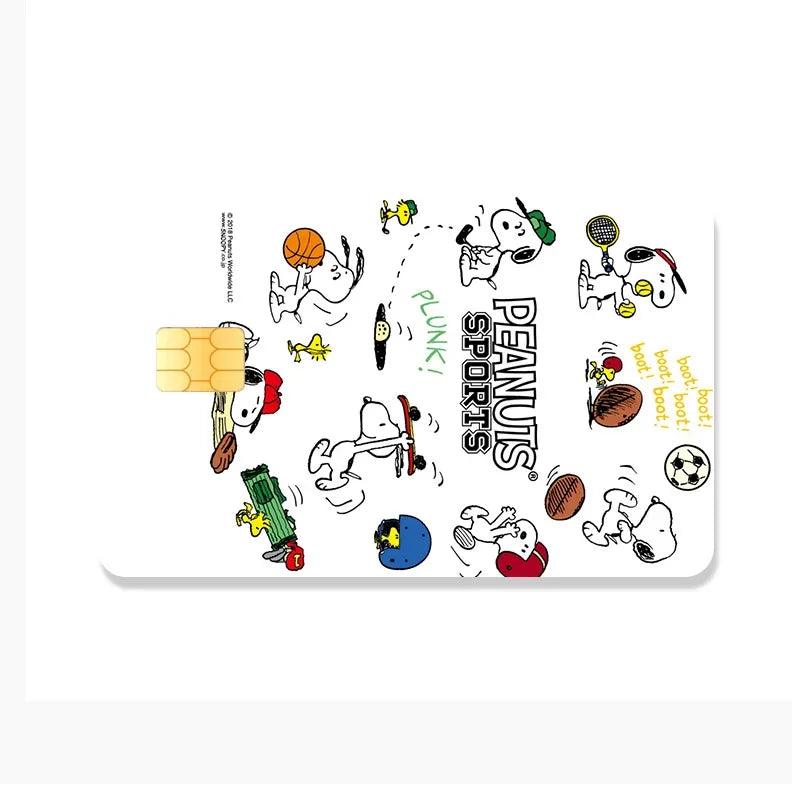 Snoopy Credit Card Debit Card Stickers DIY Anime Cartoon Waterproof Melody Poker Stickers Film Tape Skins Small Stacks - NTKSTORE