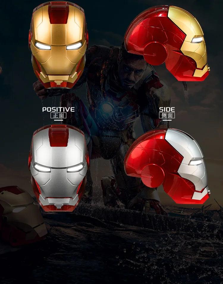 Hot 60cm Iron Man 1:1 Cosplay Helmet Marvel Avengers Light Led Ironman Mask Action Figure Model Toy Child Adult Christmas Gift - NTKSTORE