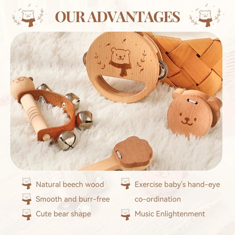 Musical Instruments For Baby 1-3 Year Montessori Children Wooden Toys Musical Game Interactive Toy Toddler Educational Toy Gifts - NTKSTORE