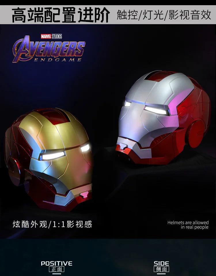 Hot 60cm Iron Man 1:1 Cosplay Helmet Marvel Avengers Light Led Ironman Mask Action Figure Model Toy Child Adult Christmas Gift - NTKSTORE