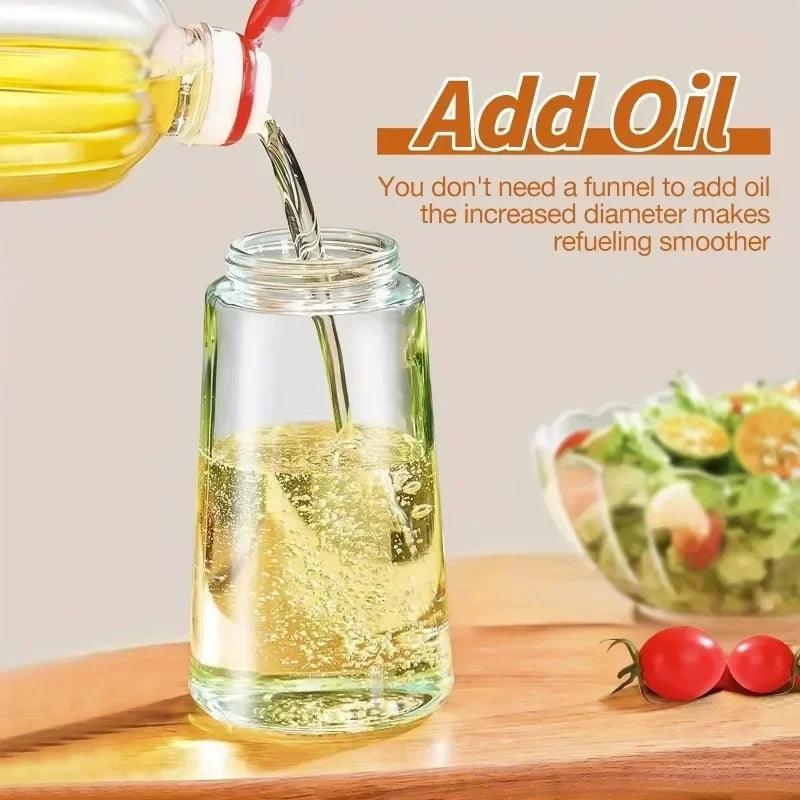 2in1 500ml Glass Spray Oil Sprayer Bottle Spray Oil Dispenser Oil Jar Cruet BBQ Kitchen Baking Roasting Picnic Kitchen Tool - NTKSTORE