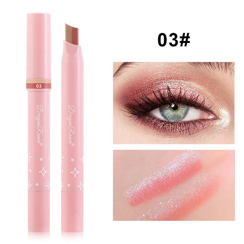 Dragon Ranee Pearl Glitter Two Color Gradient Eye Shadow Stick Three Dimensional Natural One Touch Molding Lazy Cosmetics Makeup - NTKSTORE