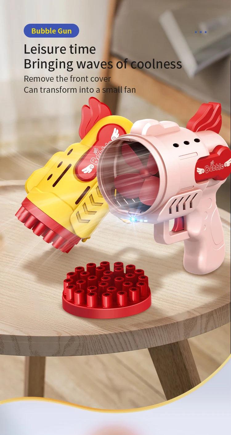 Light-Up Bubble Gun - 29-Hole Gatling Blaster for Boys & Girls 6-14 Years Old (Battery & Bubble Liquid Not Included) - NTKSTORE