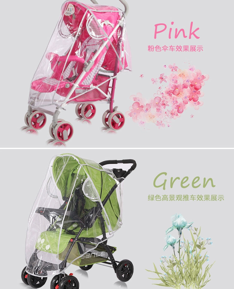 Baby Stroller Rain Cover Rain Cover Raincoat Windshield Cover Perambulator Winter Canopy - NTKSTORE