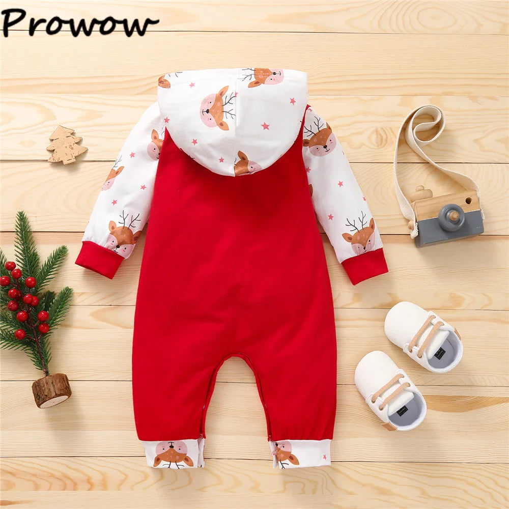 Prowow My First Christmas Baby Romper Green Xmas Tree Bodysuit For Infants Newborns 2024 New Year Baby Costume