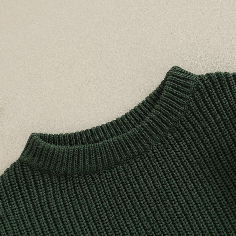 Baby Boys Girls Warm Sweaters Knitted Loose O-neck Pullover Knitwear Sweaters Tops 0-5Y - NTKSTORE